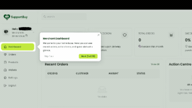 SupportBuy merchant dashboard